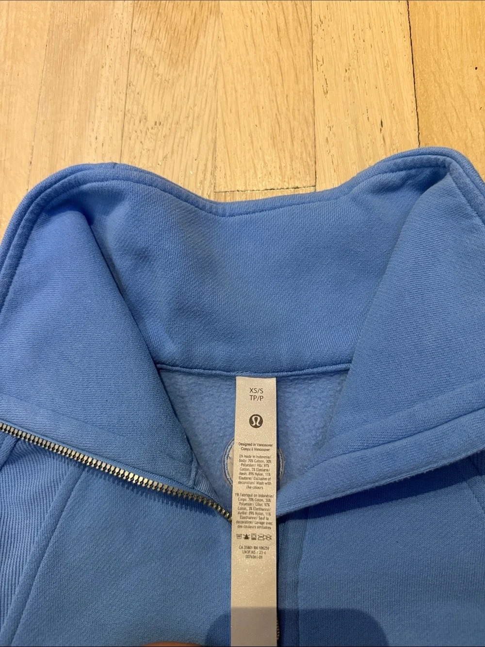 Women’s Half-Zip Pullover Sweatshirt in Light Blue